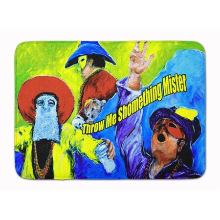 Carolines Treasures Mardi Gras Throw me something mister Machine Washable Memory Foam Mat MW1108RUG